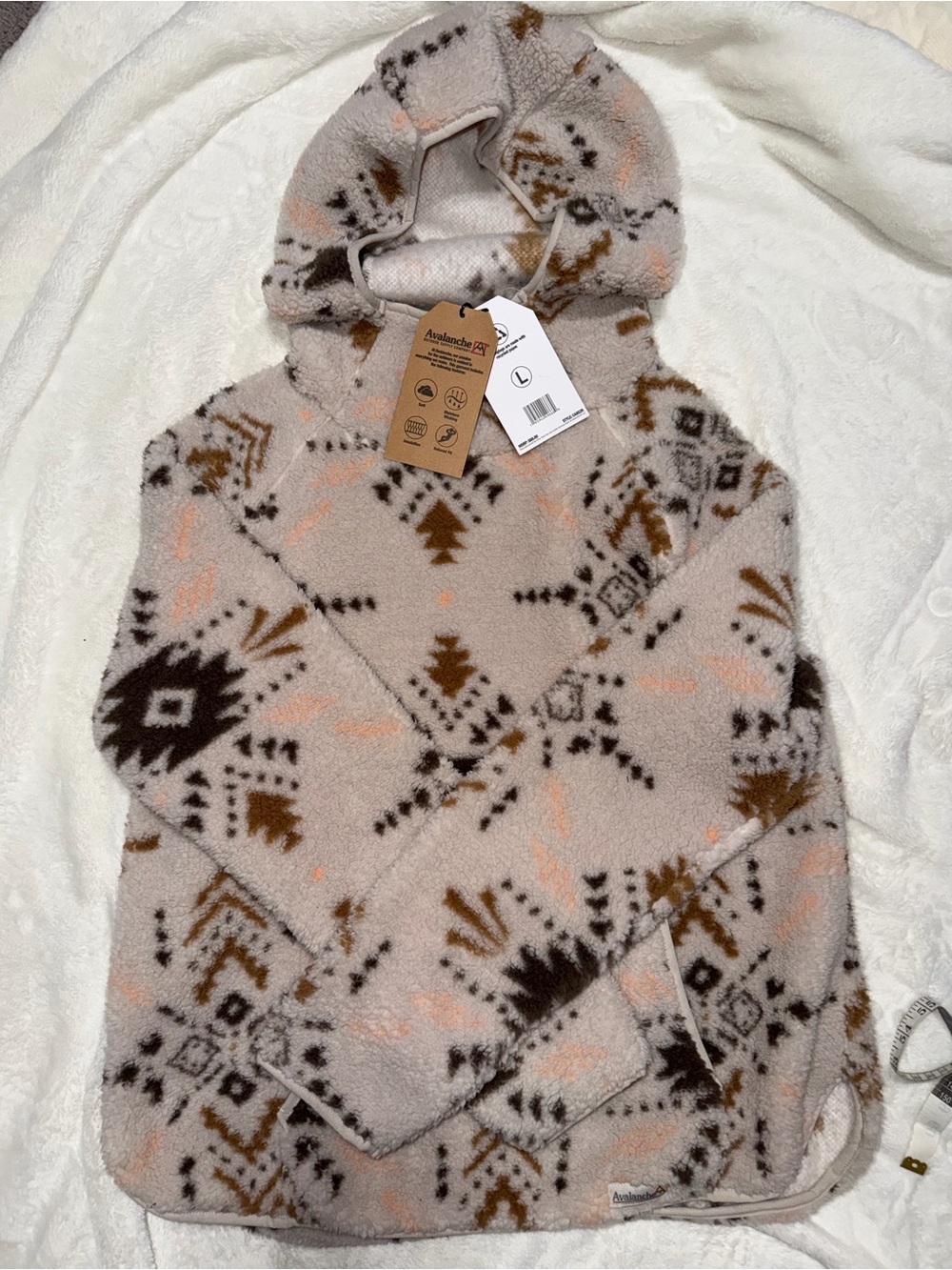 NWT Avalanche Outdoor Supply Co Aztec Fleece Hoodie-L
